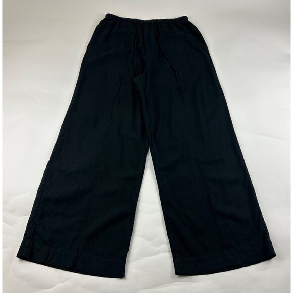 a new day Pants - A New Day Black Linen Blend Wide Leg Lounge Pant M